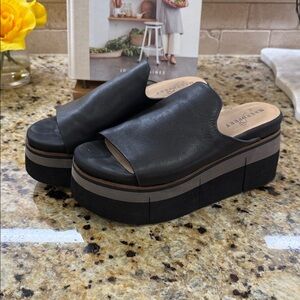Naked Feet Black Platform Mules
